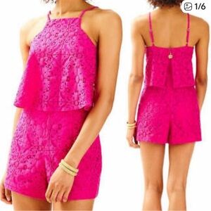 Lilly Pulitzer Pink Lace Jumpsuit